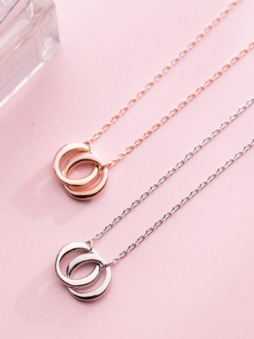 Rosh 925 Sterling Silver With Rose Gold Plated Fashion Round Necklaces 0