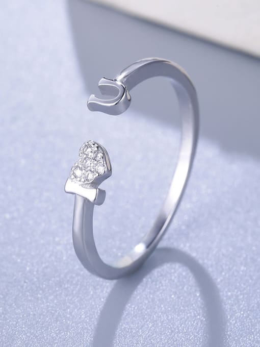 One Silver Exquisite 925 Silver Zircon Ring 2