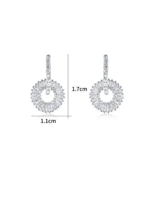 Mo Hai Copper With Platinum Plated Simplistic Round Drop Earrings 1