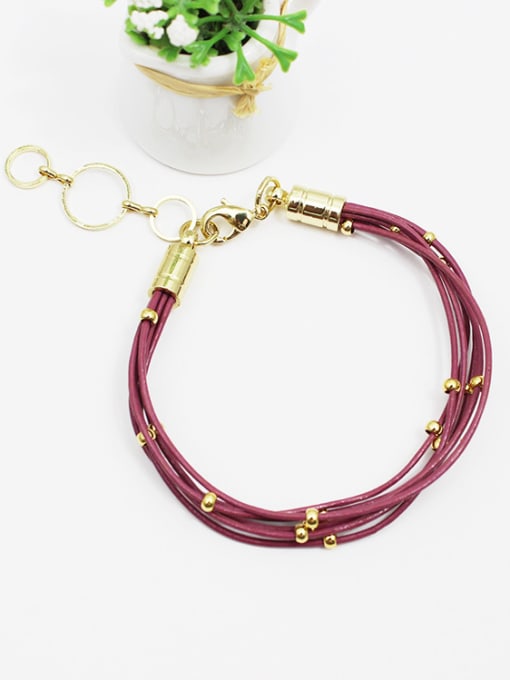 Lang Tony Exquisite Multi Layer Artificial Leather Bracelet 1