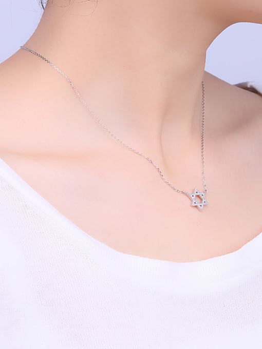 One Silver Star Shaped Necklace 1