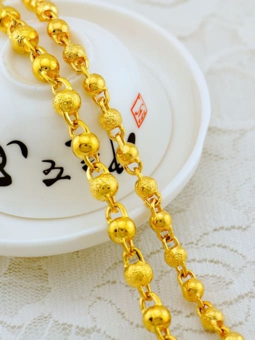 Neayou Gold Plated Scrub Beads Necklace 1