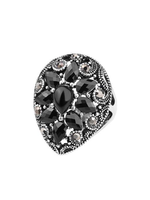 Gujin Retro style Resin stones Cubic Rhinestones Alloy Ring 0