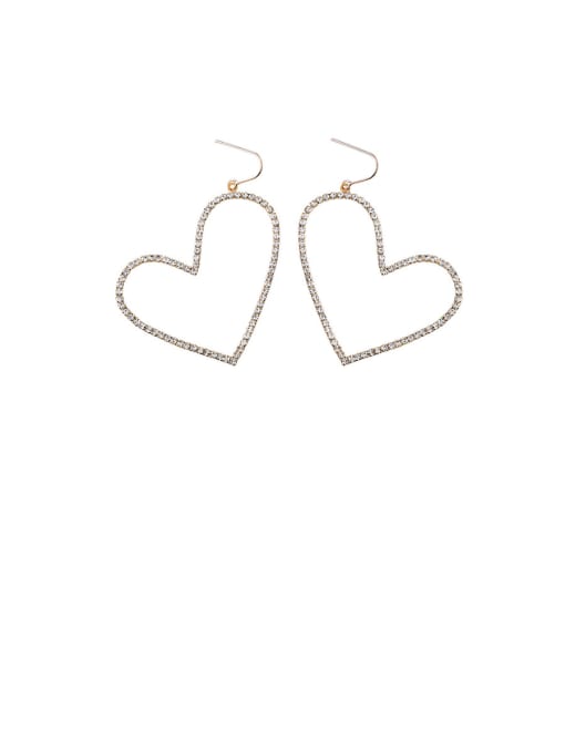 Girlhood Alloy With Gold Plated Simplistic Hollow Heart Hook Earrings 0