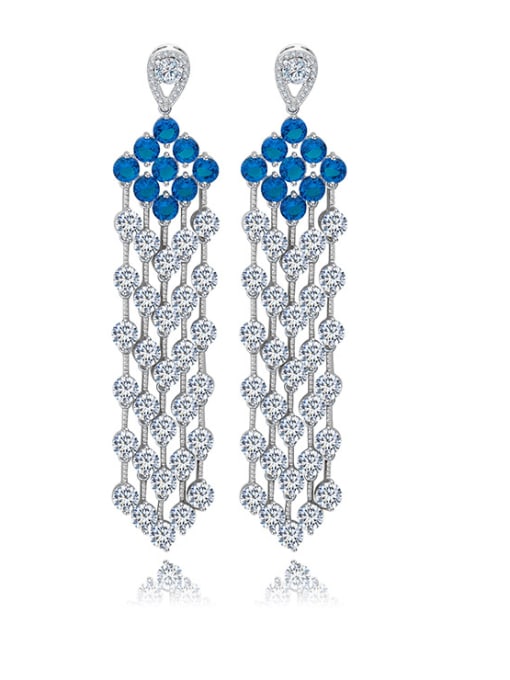 BLING SU AAA zircon bling-bling bride Earrings 0