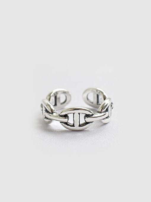 DAKA Personalized Hollow Silver Opening Ring 0