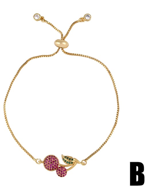 CC Copper With Cubic Zirconia Fashion Heart/cherry/Clip Bracelets 3