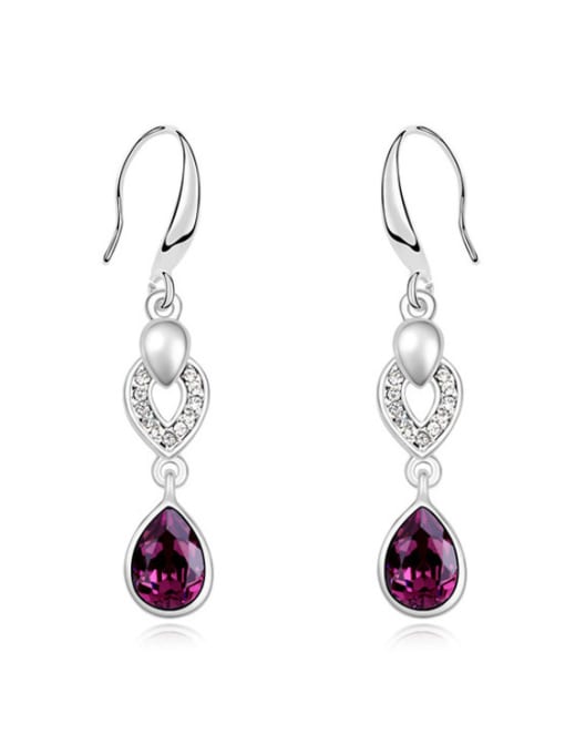 QIANZI Fashion Water Drop austrian Crystals Heart Alloy Earrings 1