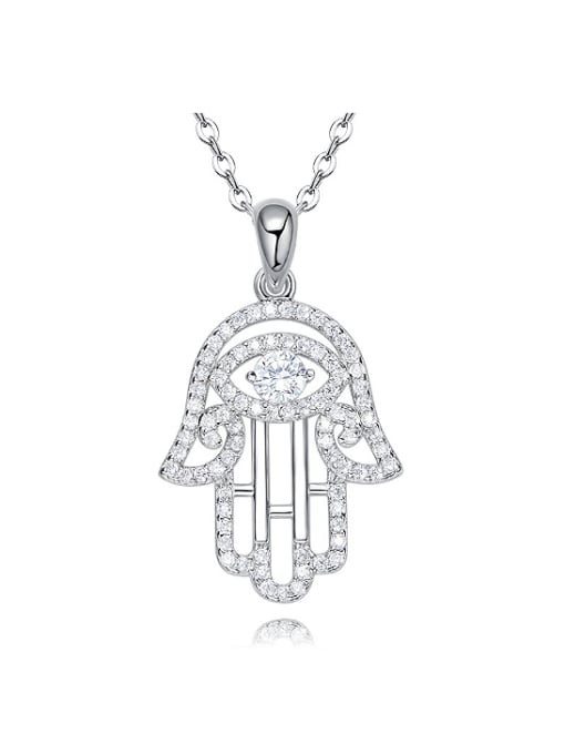 CEIDAI Personalized Cubic Zirconias-covered God's Hand 925 Silver Pendant 0