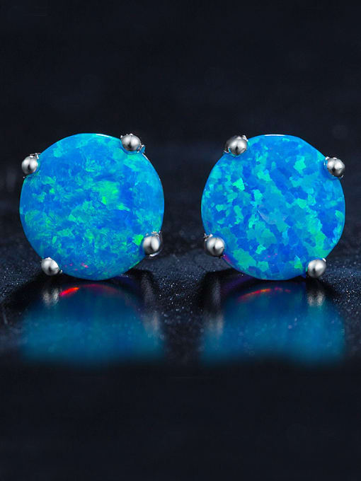 UNIENO 6MM Opal Stone stud Earring 2