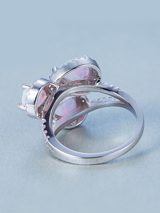 UNIENO Fashion Water Drop shaped Opal Stones Ring 2