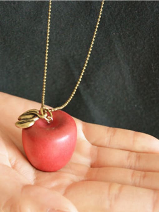 Dandelion Exquisite Red Apple Shaped Necklace 1