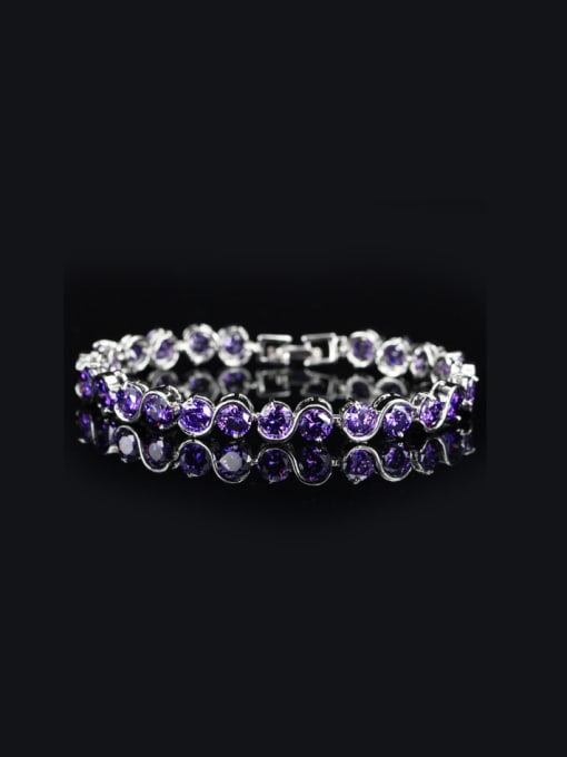 Purple 2018 Color Zircons Luxury Bracelet