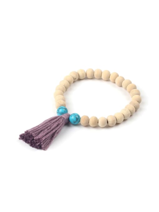 KSB1193-C Simple Wooden Beads Creative Tassel Bracelet