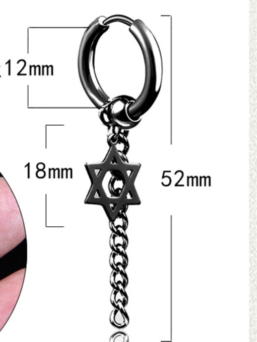 BSL Stainless Steel With Black Gun Plated Fashion Star of david  Earrings 2
