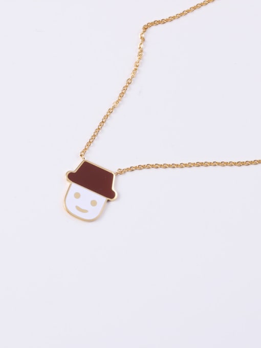 GROSE Titanium With Gold Plated Cute Doll Ice Cream  Necklaces 1