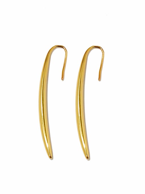 gold Copper With Gold Plated Simplistic Chain Threader Earrings
