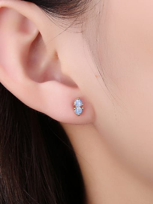 OUXI Tiny Opal Stones Stud Earrings 1