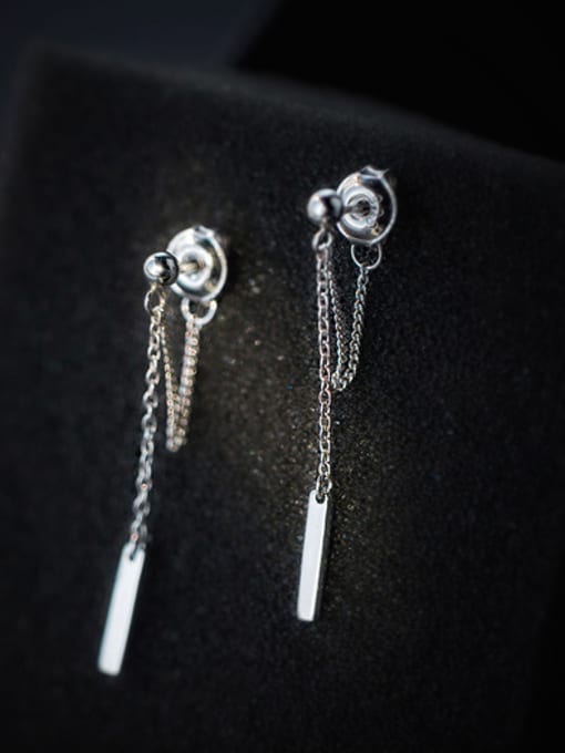 Rosh Simply Design Geometric Shaped S925 Silver Drop Earrings