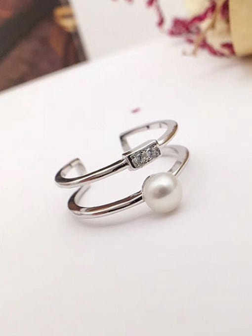 EVITA PERONI Freshwater Pearl Double-brand Stacking Ring