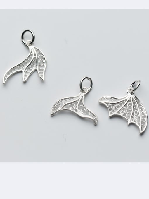 FAN 925 Sterling Silver With Silver Plated Trendy fish tail Charms 0