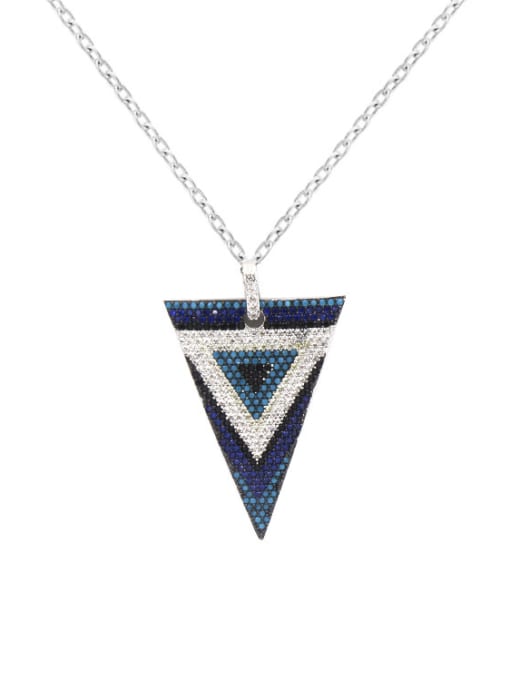 My Model Middle East Micro Pave Colorful Triangle Necklace 2