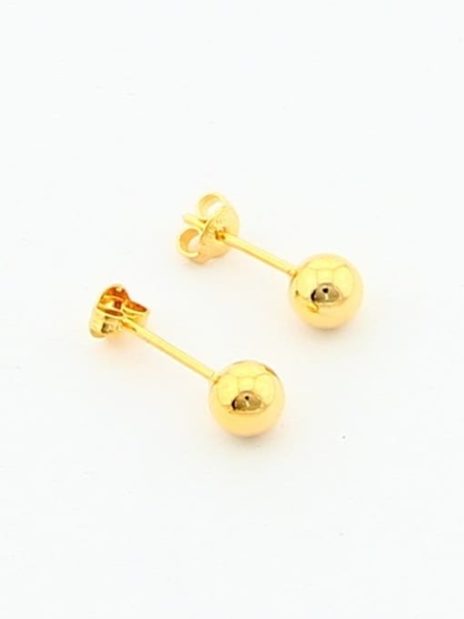 Yi Heng Da Fashionable 24K Gold Plated Round Shaped Stud Earrings 0
