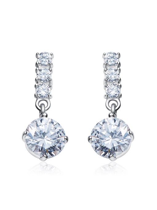 CEIDAI Fashion Cubic Zirconias-covered 925 Silver Stud Earrings 0