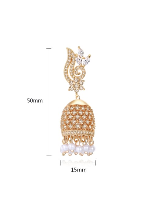 BLING SU Copper With Champagne Gold Plated Exaggerated Statement Party Chandelier Earrings 4