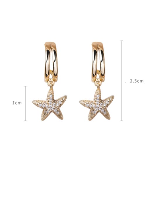 Girlhood Alloy With Gold Plated Delicate Star Drop Earrings 4