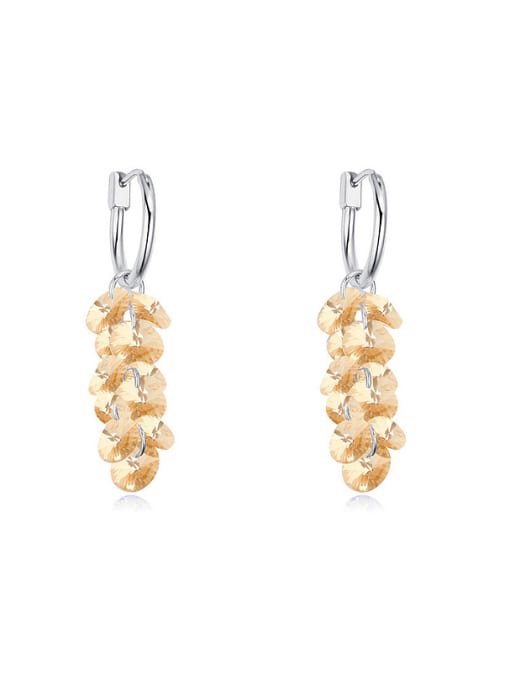 yellow Fashion austrian Crystals Stack Alloy Drop Earrings