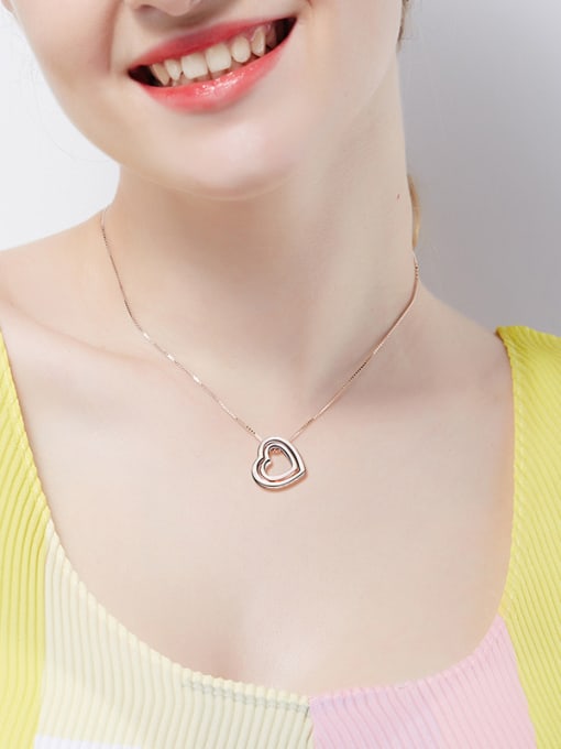 CEIDAI Heart-shaped Rose Gold Necklace 1