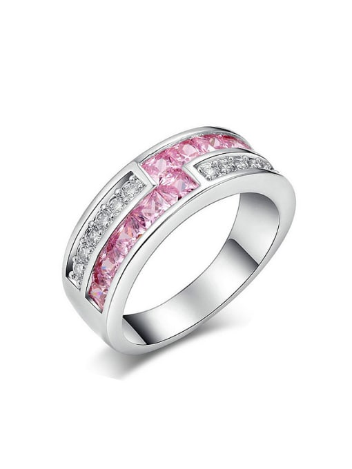KENYON Fashion White Pink Zirconias Copper Ring 0