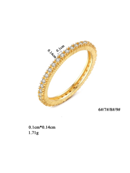CCUI Pure silver plating 18K-gold AAA zircon ring 1