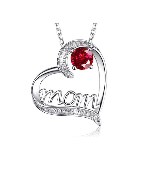 platinum red Copper With Platinum Plated Simplistic Heart Locket Necklace