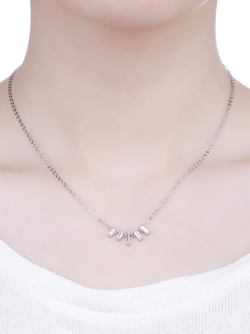 One Silver 2018 925 Silver Square Necklace 1