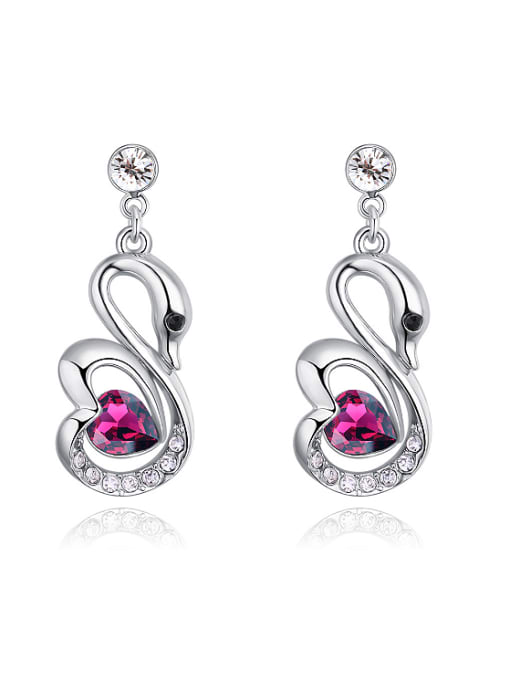 QIANZI Fashion Swan Heart austrian Crystal Alloy Earrings 0