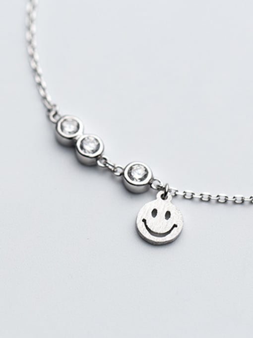 Rosh Fresh Smiling Face S925 Silver Rhinestone Bracelet 1