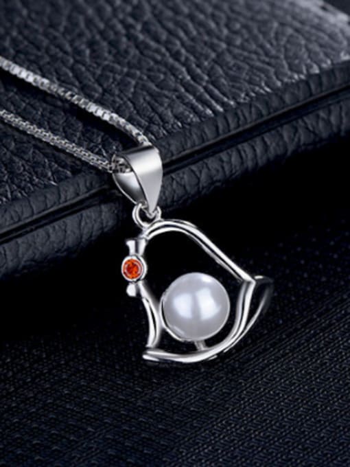 AI Fei Er Personalized Hollow Bell Imitation Pearl Pendant 1