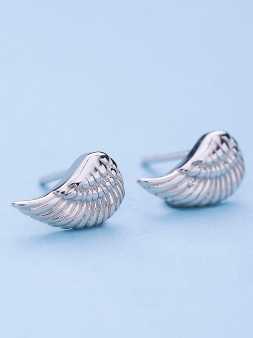 One Silver 925 Silver Exquisite Wings Shaped stud Earring 2