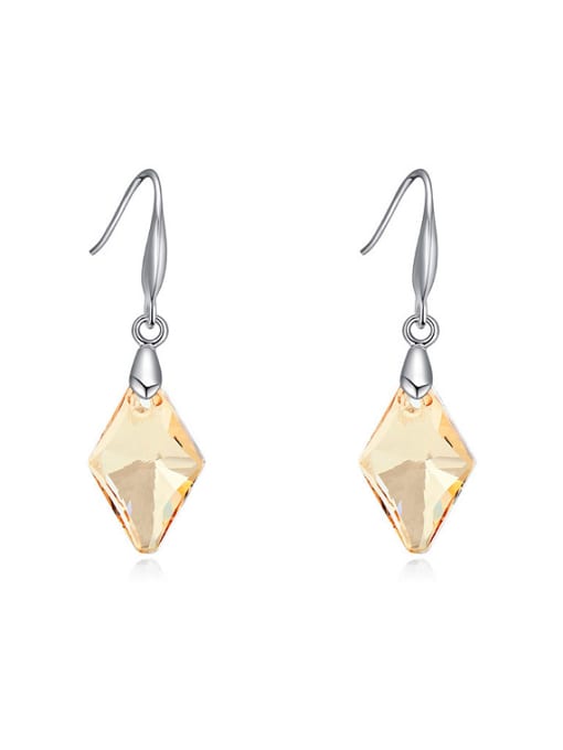 yellow Simple Rhombus austrian Crystal Alloy Earrings