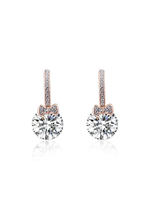 Ronaldo ROXI selling jewelry earrings Austria crystal rose gold bow Zircon Earrings 0