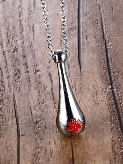 CONG Exquisite Perfume Bottle Shaped Stainless Steel Pendant 1