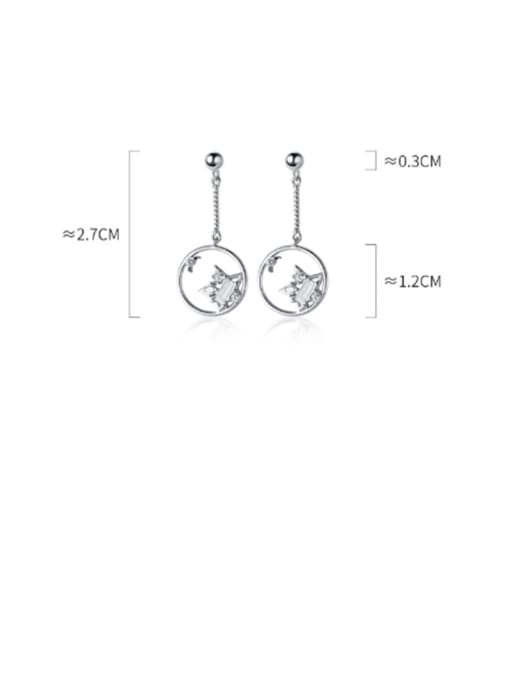 Rosh 925 Sterling Silver With Platinum Plated Fashion Star Drop Earrings 3