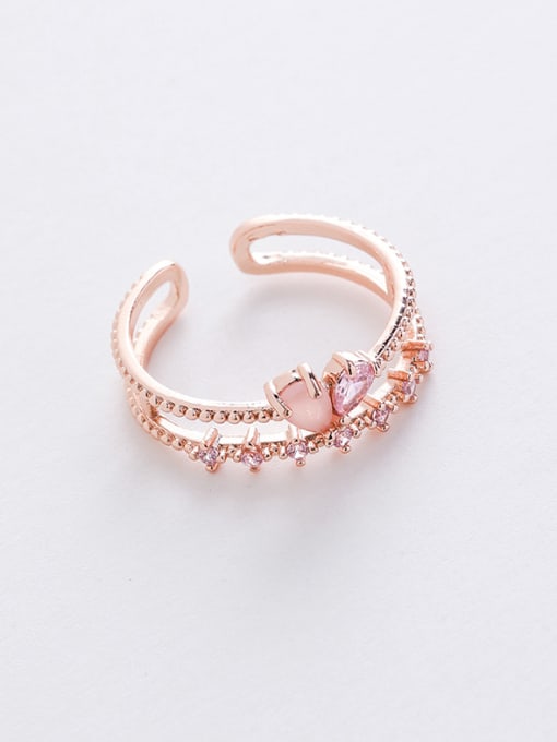 21#12962A Alloy With Rose Gold Plated Simplistic Geometric Free Size Rings