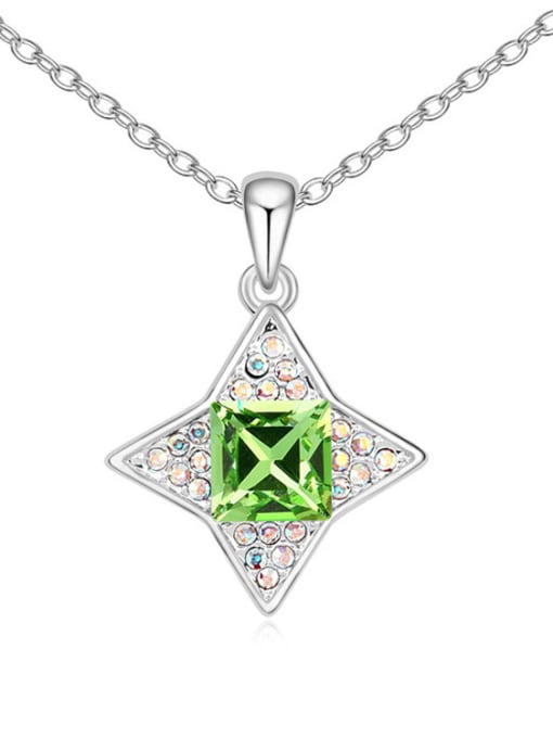 green Simple austrian Crystals-covered Star Pendant Alloy Necklace