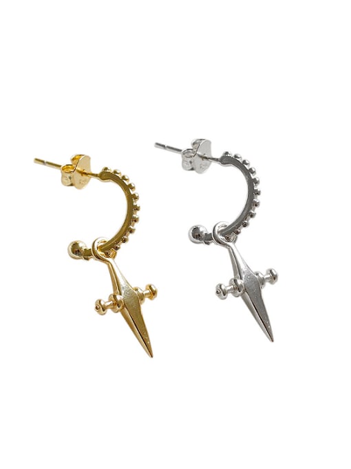 DAKA Personalized Little Cross Silver Stud Earrings 0