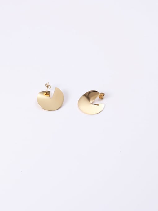 GROSE Titanium With Gold Plated Simplistic Irregular Stud Earrings 2