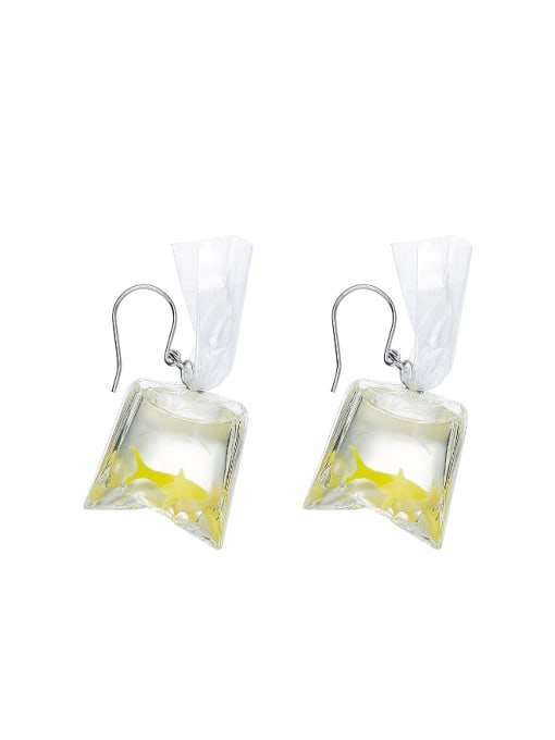 Yellow Personalized Creative Golden Fish PVC Earrings