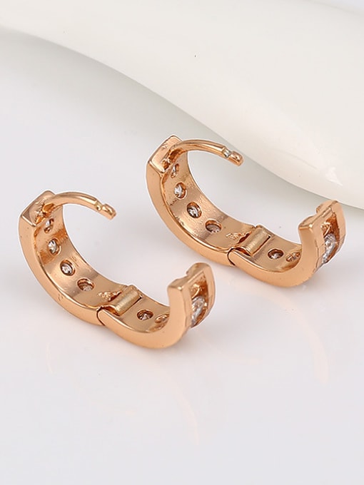 XP Copper Alloy White Gold Plated Fashion Zircon Clip clip on earring 1